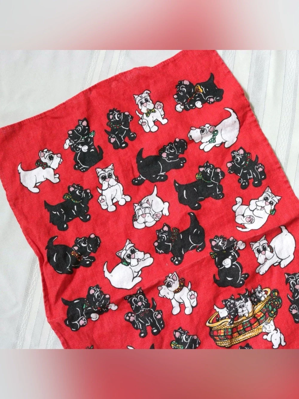 Vintage scottish terrier tea towel